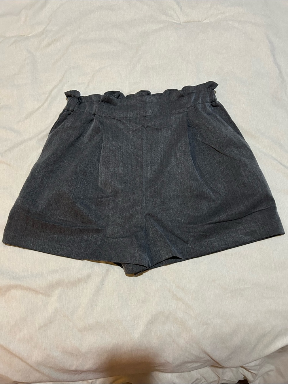 Others Follow Black High-Waist Paperbag Shorts